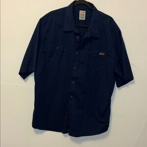 EUC Dickies Navy Short Sleeve Button-Down Work Shirt XL